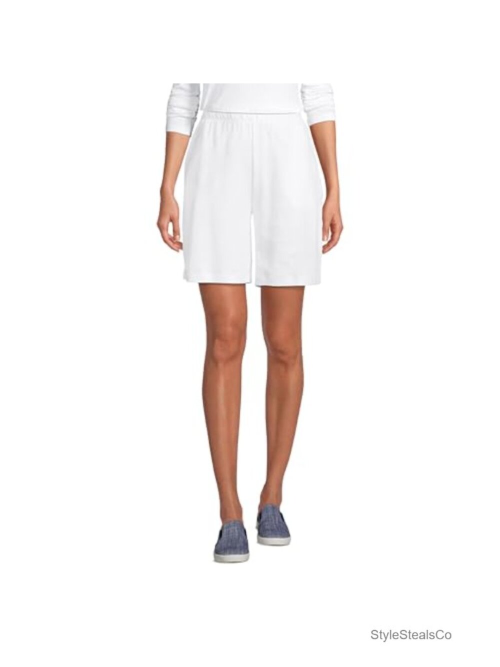 Women's 100% Cotton High Rise Sweatshorts 8" Inseam with Pockets